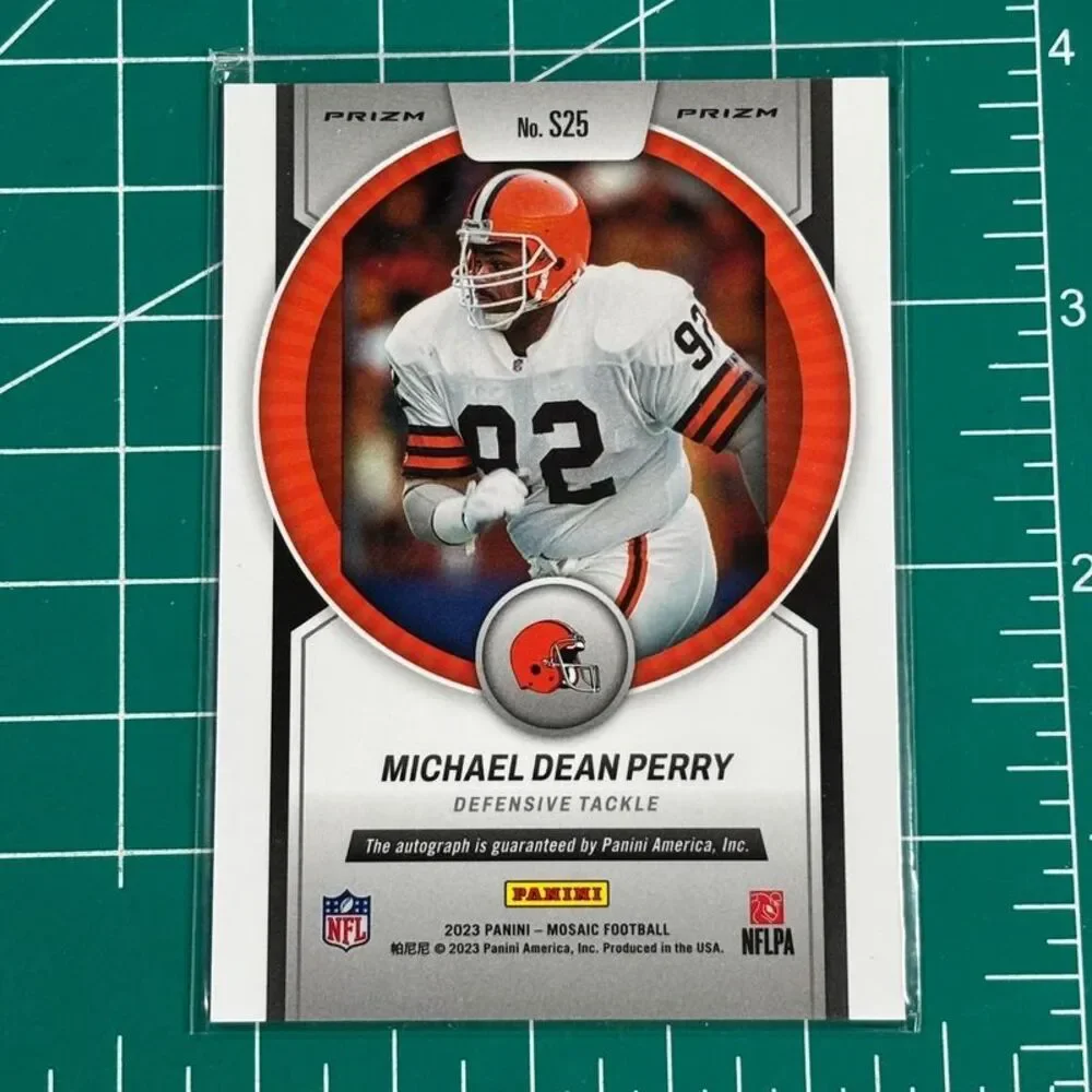 Michael Dean Perry 2023 Mosaic Mosaic Prizm Scripts Auto Autograph #S25 Browns